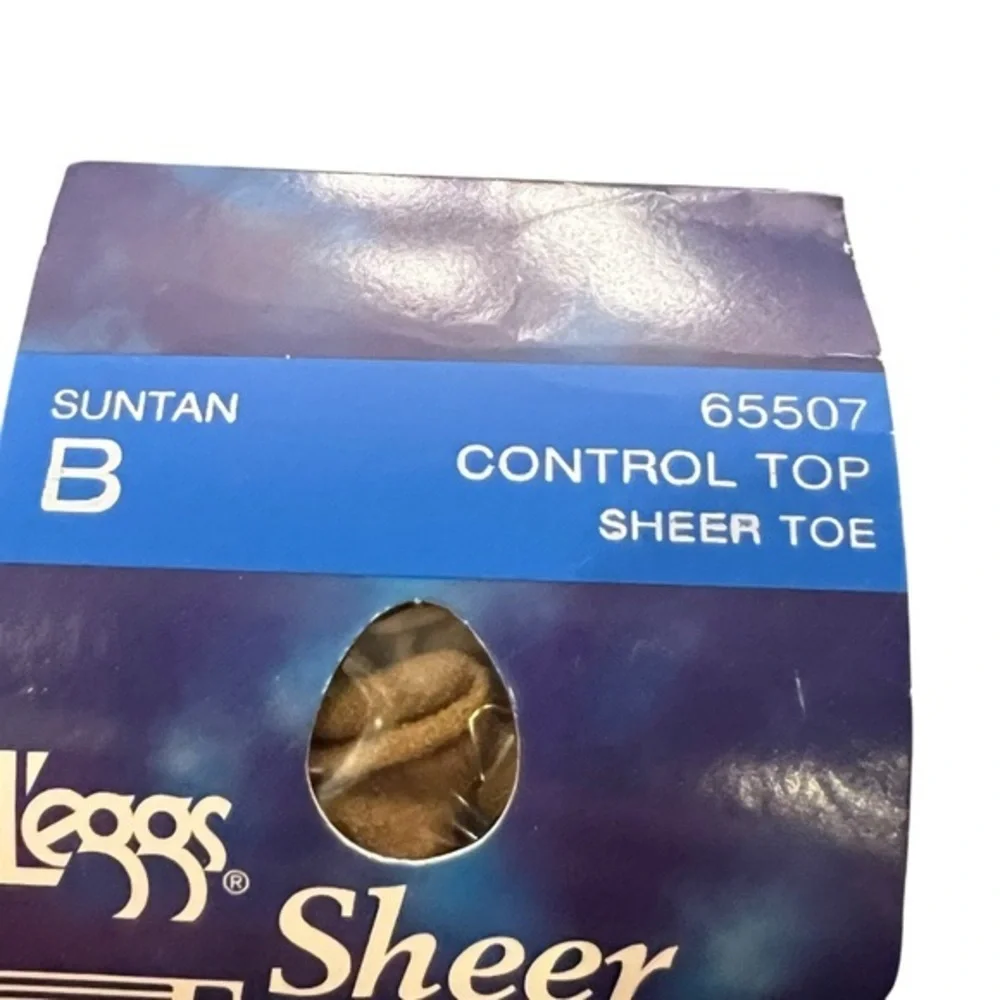 L'eggs SheerEnergy Control Top B Pantyhose Sheer‎ Toe Suntan Revitalizing NIP